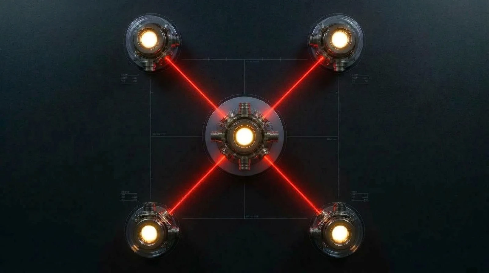 Red linked-node system diagram